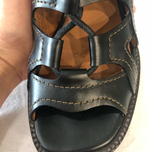 Chloe Black Leather Lace Up Shoes Gaile Gladiator Heeled Sandal Size 37.5 - Picture 4 of 6